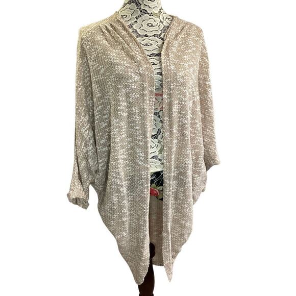 Free People Cardigan Kimono Duster Tan Cream sz XL-1X BOHO - Picture 1 of 5